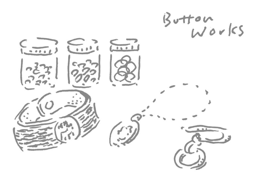 monomachi2026's tweet photo. 次はボタンやジッパーにこだわり続けるニッチな店、BUTTON WORKSを紹介します。小さいながらもボタンにはいつもの服をワンランクもツーランクもアップする力があります。BUTTON WORKSはにはそんなボタンを始め個性的なジップやノベルティーグッズ、スナップなどがズラリ!#モノマチ2024 #ButtonWorks https://t.co/YQX1Itiw06