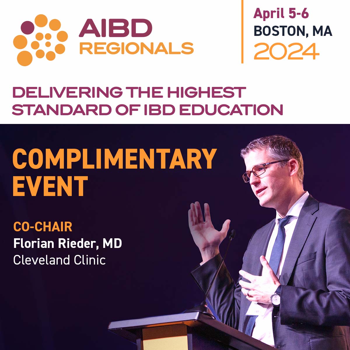 #AIBDRegionals event kicks off this Friday, April 5. Are you registered? Secure your spot today join #IBD Experts in Boston or Virtually, at no cost! Register Here: okt.to/RjJpog