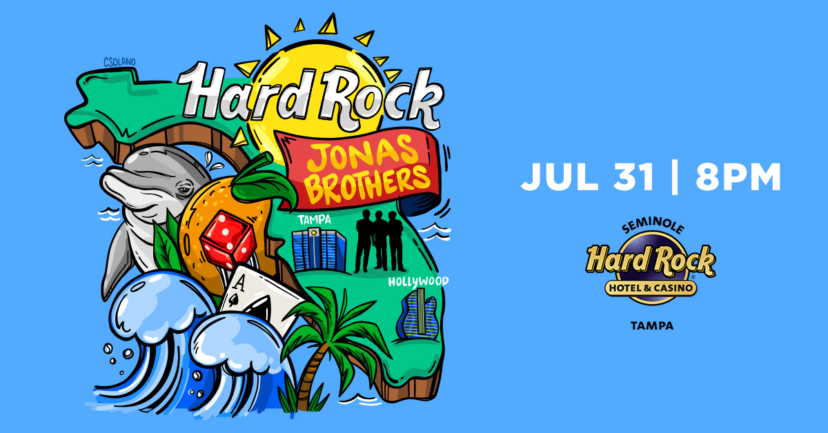 🚨JUST ANNOUNCED🚨 The Jonas Brothers are coming to Hard Rock Tampa on Wednesday, July 31! Social Media Presale is happening this Wednesday at 10AM! Password | MELODY 🔗 Link to purchase | ow.ly/cTvP50R60ey GA tickets go on sale this Friday at 10AM.