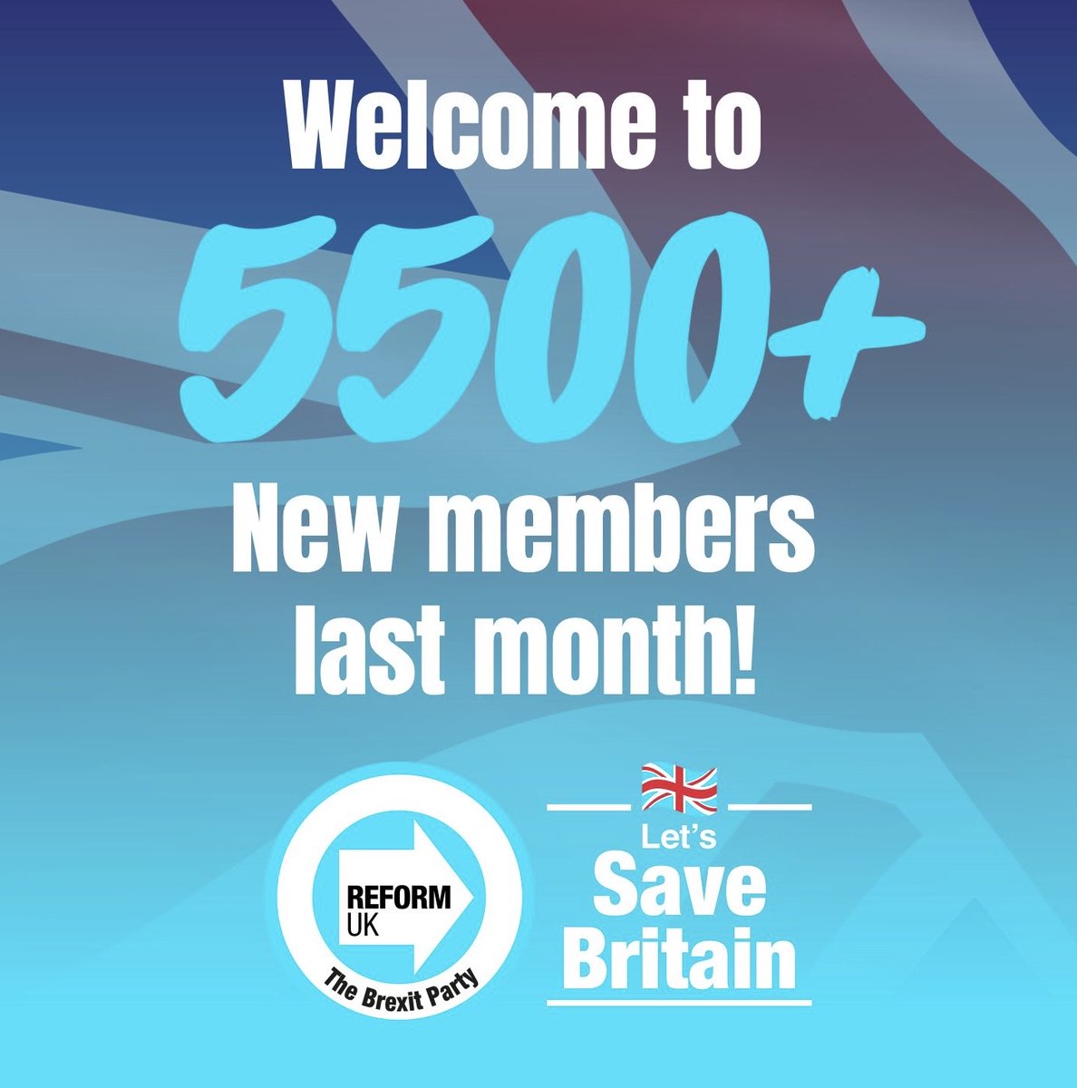 🚨💥New: Over 5,500 people joined Reform UK last month! ➡️ Join Reform UK today and play your part in Saving Britain: loom.ly/yZghT_M