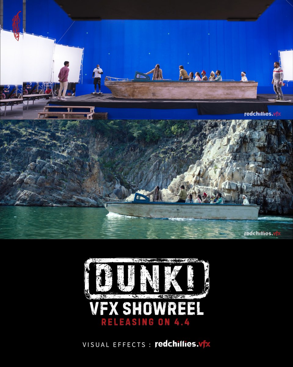 ‘Dunki’ maarna itna asaan nahi hai… VFX breakdown releasing on 4.4. ➖ #Dunki #VFXbyRedchillies 🌶