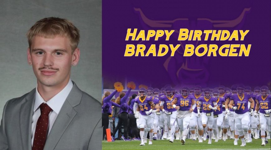 We here <a href="/MinnStFootball/">Minnesota State Football</a> would love to wish <a href="/borgen_brady/">Brady Borgen</a> a VERY HAPPY BIRTHDAY! We hope you have a Great Day! #MavFam 🤘🏽😈🎉🎂🥳