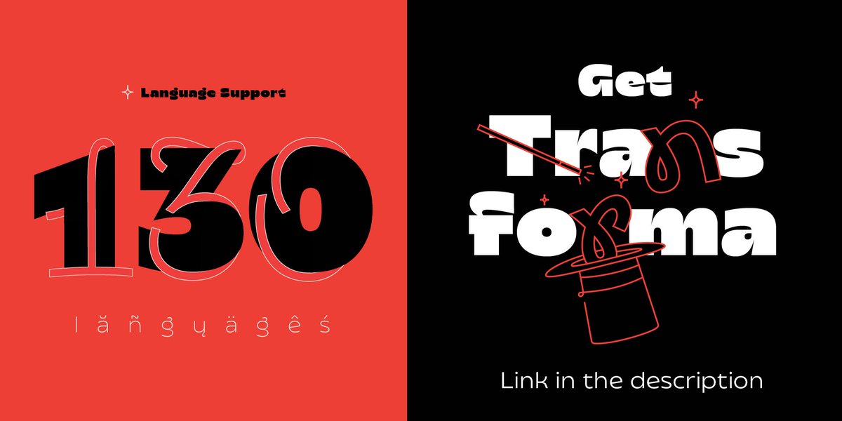 Playing with fonts? Check out our lates font: Transforma!🎩🪄
This font fam isn't afraid to mix things up. Sans serif, script, and a cool "Mix" option. See what you can create! 👉👉 bit.ly/3J117eD