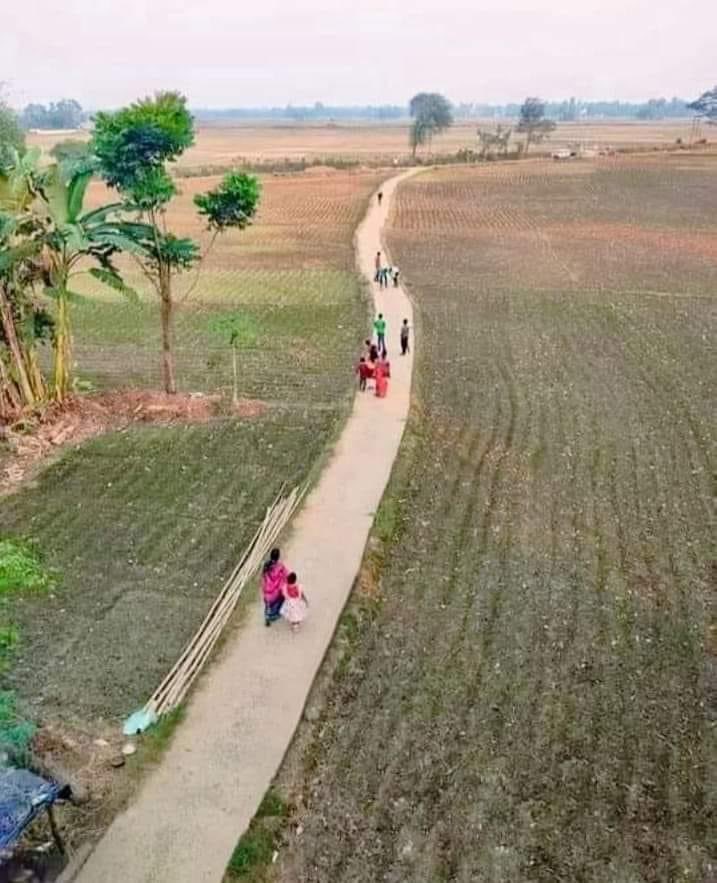 ढलती शाम से सुहाने गाँव की एक तस्वीर❤️