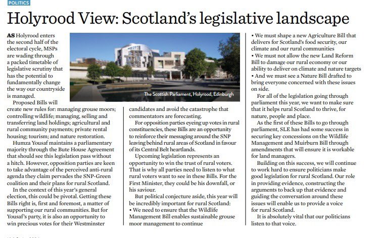 Pleased to have made my first contribution to Scotland’s leading rural business magazine since joining @ScotLandEstates. The Spring edition of Land Business is available online here for free: edition.pagesuite-professional.co.uk/html5/reader/p…