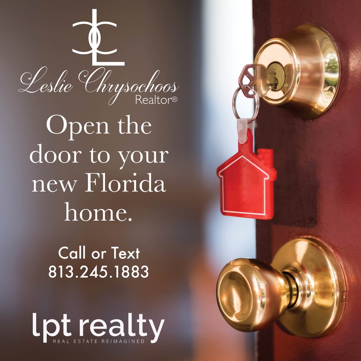 Open the door to your new Florida Home.
Text or call 813-245-1883 today.

#realestate #luxuryhomes #tampabayhomes #lptrealty #LptMagic #RealEstateReimagined #lptsocials #tampahomefinders #tamparealtor #813realtor #tampabay #realestateagent #relocatetoFlorida #movetoflorida...