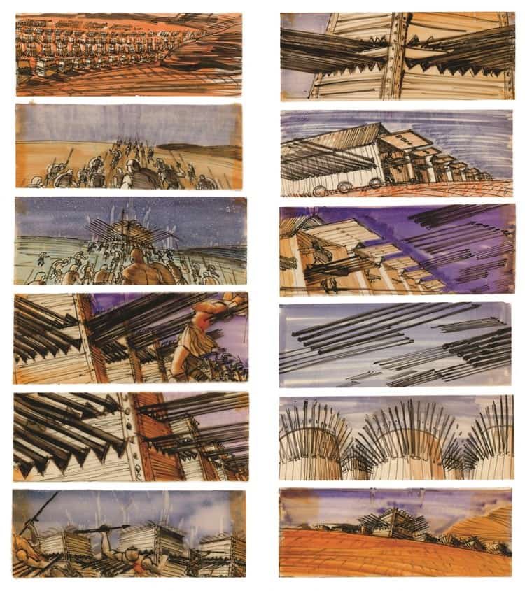 Storyboards for Kubrick’s SPARTACUS (1960) by the legendary Saul Bass. #Movies #Cinema #storyboards