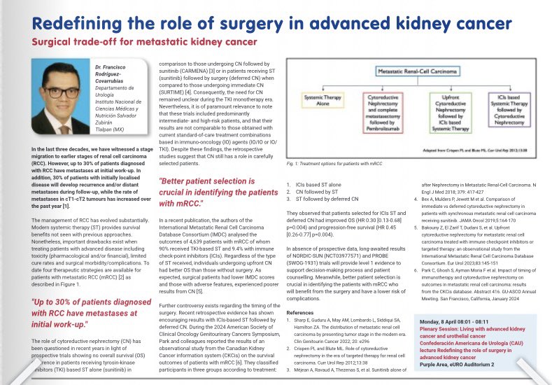 It will be a great honor to participate in the upcoming meeting of <a href="/Uroweb/">European Association of Urology (EAU)</a> giving the <a href="/CAU_URO/">Confederación Americana de Urología (CAU)</a> lecture within the plenary session “Living with Advanced Kidney Cancer”

eaucongress.uroweb.org/scientific-pro…