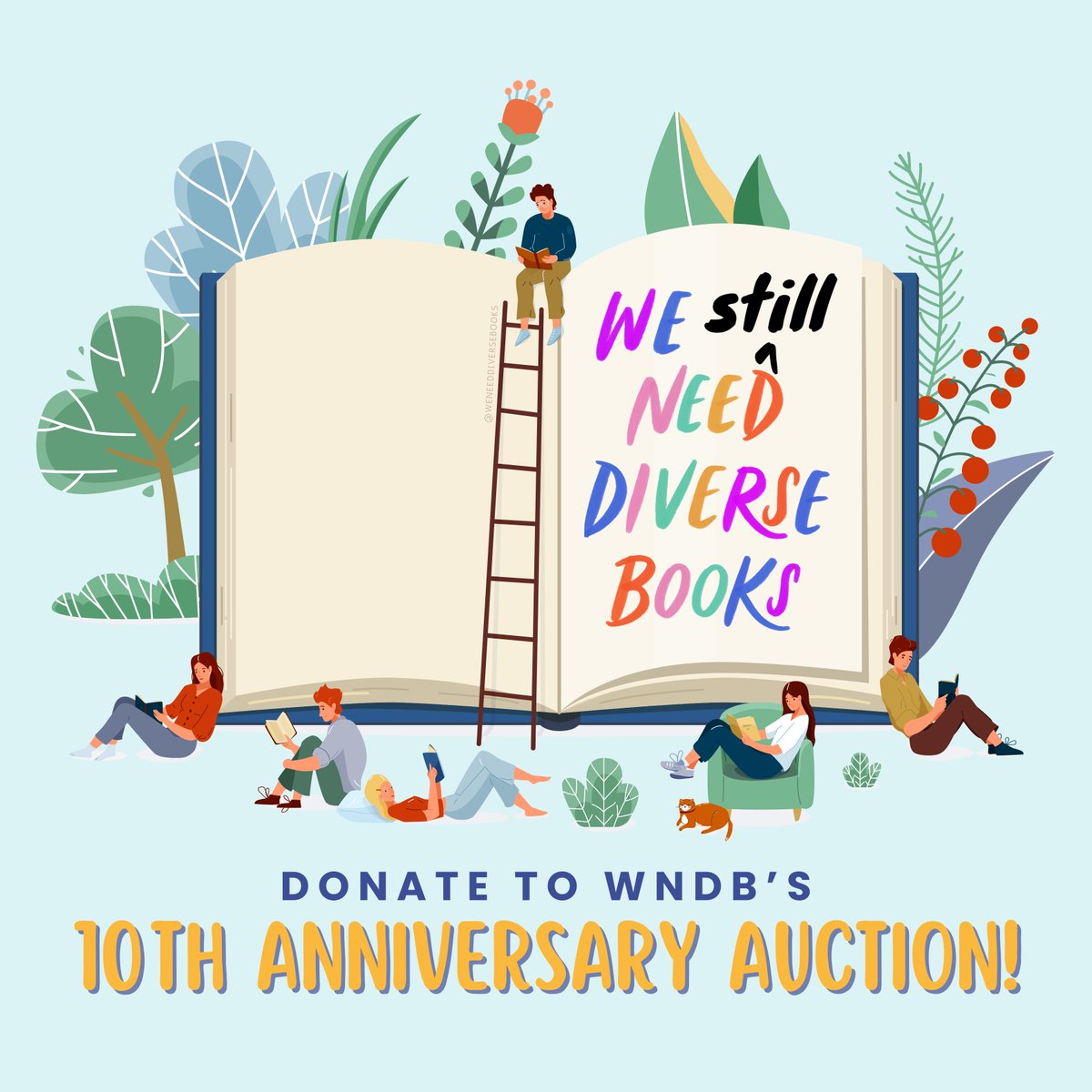 🔔 Now accepting donations for our big 10th Anniversary Auction! 📚 After starting as a hashtag a decade ago, WNDB will soon celebrate with a special anniversary auction so that we can continue showing the world that #WeStillNeedDiverseBooks 📚✊ 📖 bit.ly/WNDBAuction10