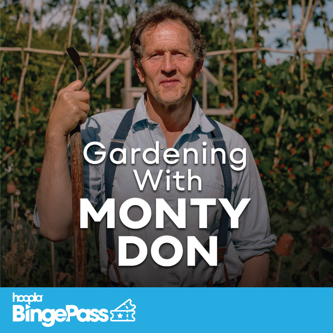 Embark on a heartwarming garden journey with the Gardening with Monty Don BingePass on hoopla! Watch over 300 episodes of the UK's acclaimed gardening series, Gardeners' World, and enjoy three additional series for one borrow. Access by visiting wcpltn.org