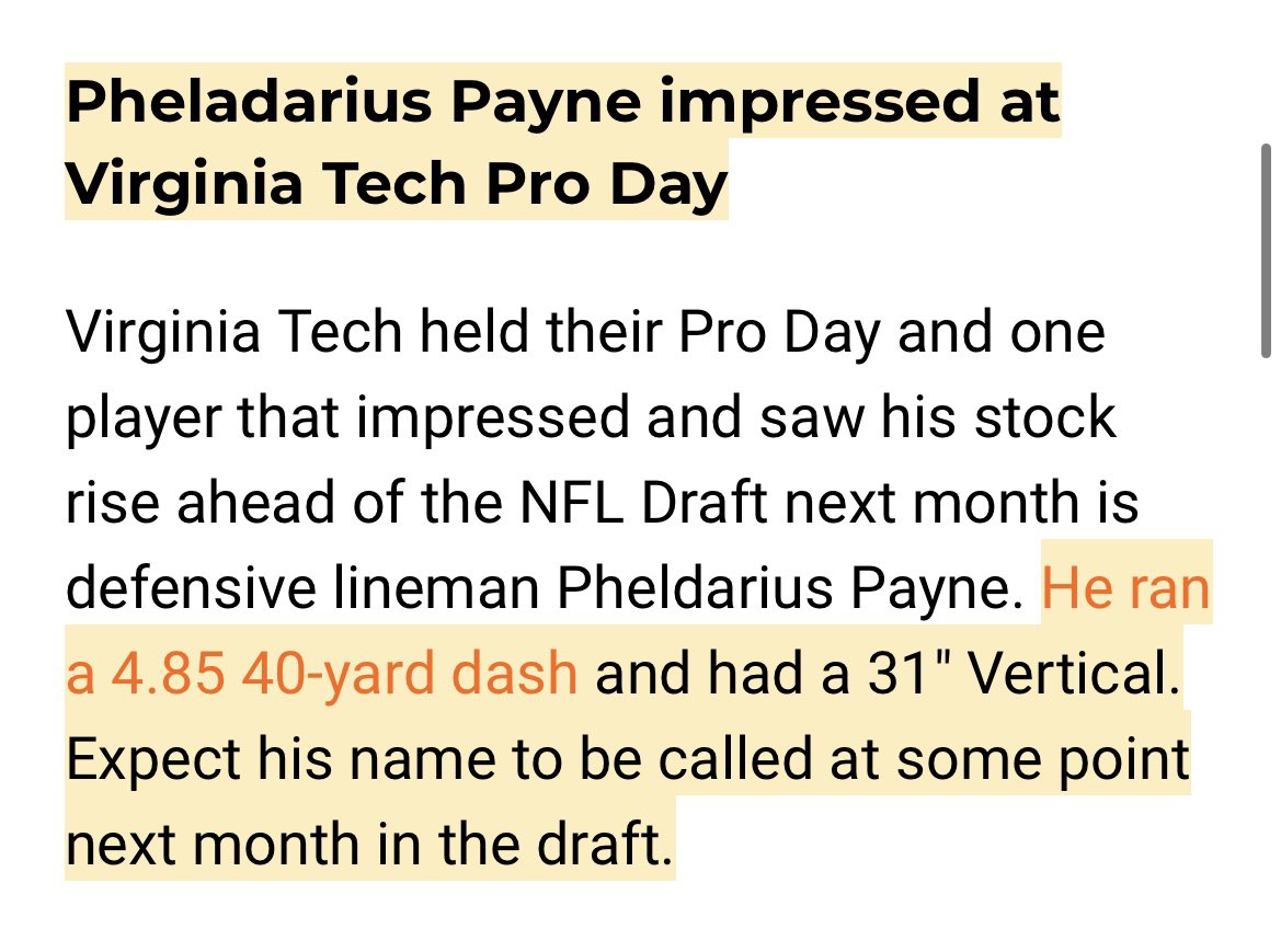 BSG client Pheldarius Payne's draft stock is on the rise after his pro day performance last week. 📈 @Pheldarius