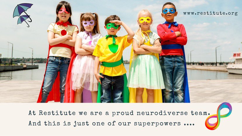 We are resilient. We are enthusiastic. We are creative. We solve problems. We are keen to learn, adapt, and grow. We have an alternative outlook. We are neurotypical. We are neurodivergent. We are a team. We are RESTITUTE.
#Restitute #Neurodiverse #Team restitute.org