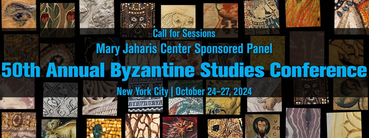 Submissions for Mary Jaharis Center sponsored panels at the 50th Annual Byzantine Studies Conference, New York City, October 24–27, 2024, are due TOMORROW, April 3, 2024. More info & submissions: maryjahariscenter.org/sponsored-sess…