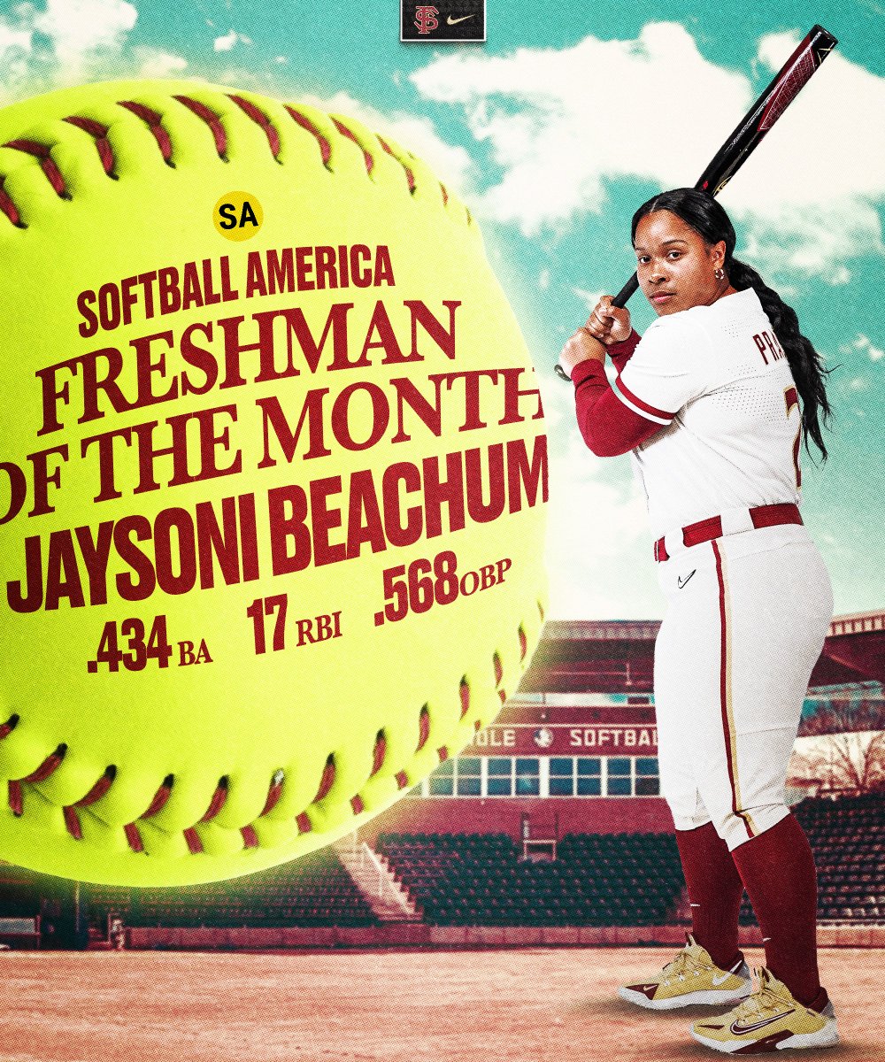 Oops, she did it again🤭

Jaysoni is the <a href="/SoftbalAmerica/">Softball America</a> Freshman of the Month for the second month in a row‼️

#ALL4ONE