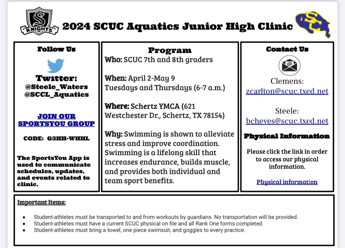 Great group of 7th/8th swimmers at the pool early this AM kicking off our junior high clinic! <a href="/Coach_Lehnhoff/">Coach Scott Lehnhoff</a> @SCCL_Aquatics <a href="/Steele_Waters/">Steele Aquatics</a>