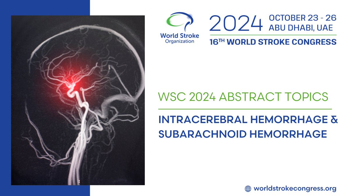 Do you have valuable insights or groundbreaking research on Intracerebral Hemorrhage & Subarachnoid Hemorrhage? ➡️ Share your expertise and contribute to advancing knowledge at #WSC2024! 🌐 Join us at the forefront of #StrokeCare innovation: bit.ly/49hT8oh