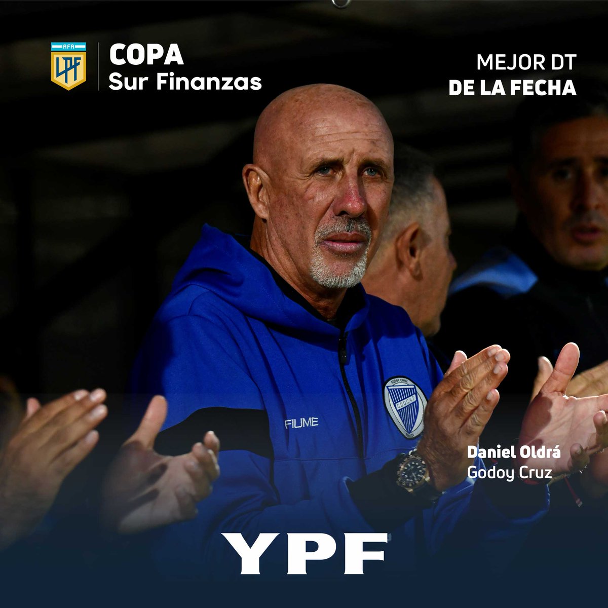 ¡El Tomba ya está adentro de la siguiente fase! <a href="/ClubGodoyCruz/">Club Godoy Cruz</a> sigue con su fútbol malbec 🍷, de la mano del Gato Oldrá🐱, #MejorDT de la #Fecha12 de la #CopaSurFinanzas 🏆  2024.

<a href="/YPFoficial/">ypfoficial</a>