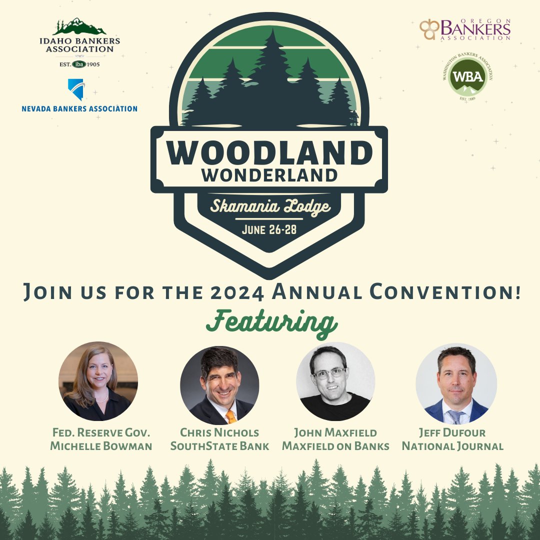 Washington Bankers (@wabankers) on Twitter photo We’re excited to hear from John Maxfield of <a href="/MaxfieldOnBanks/">Maxfield on Banks</a> at the 2024 Annual Convention this June! Make sure you plan to join us at the beautiful Skamania Lodge June 26-28. Check out the agenda and register today: wabankers.com/convention/ We’re excited to hear from John Maxfield of <a href="/MaxfieldOnBanks/">Maxfield on Banks</a> at the 2024 Annual Convention this June! Make sure you plan to join us at the beautiful Skamania Lodge June 26-28. Check out the agenda and register today: wabankers.com/convention/
