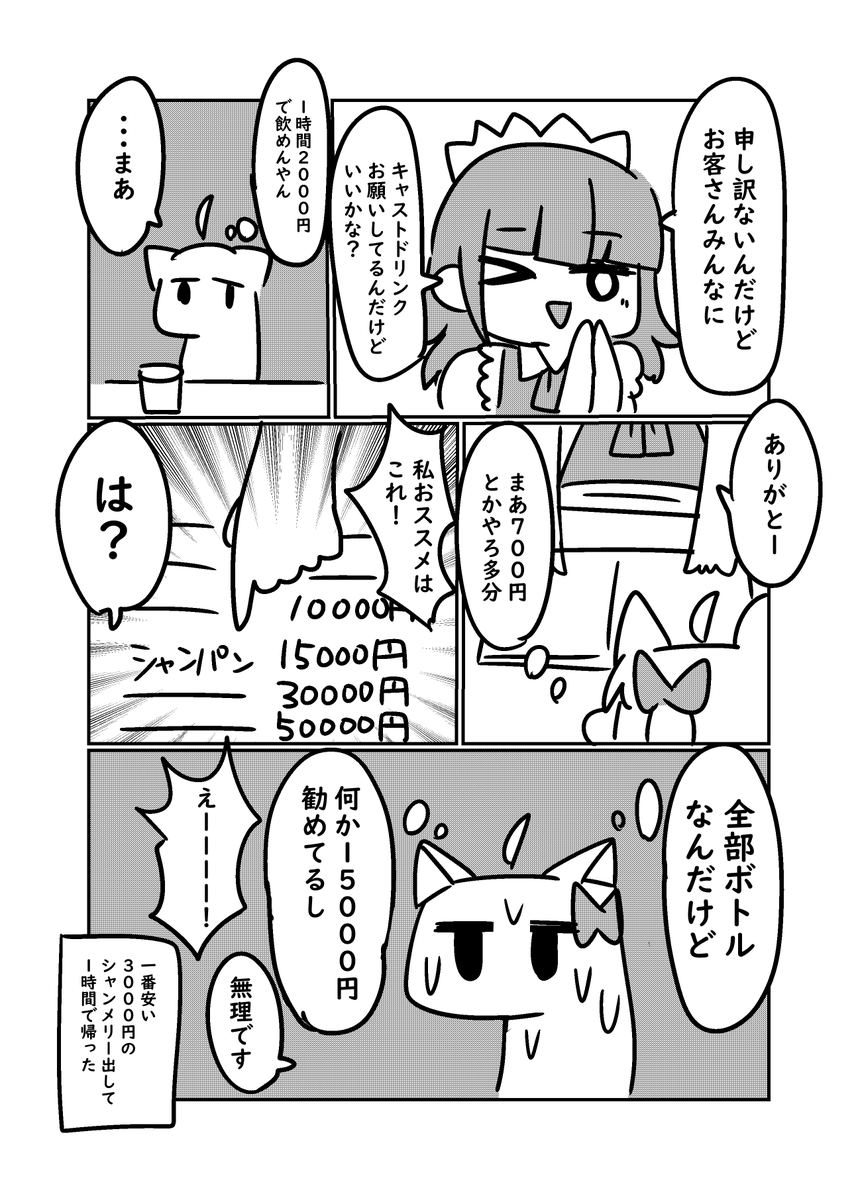 初めてのメイド喫茶でぼったくられかけた漫画 