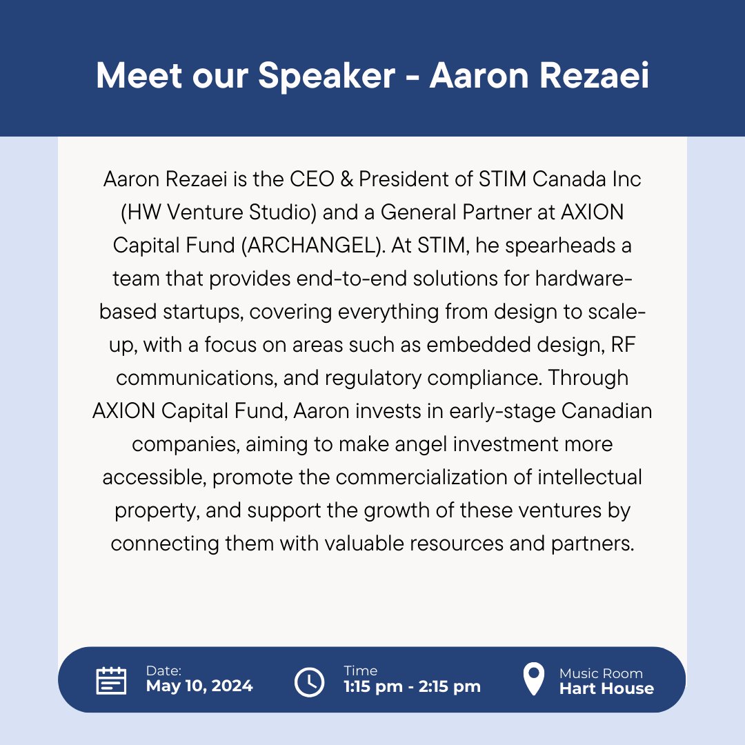 Come and check out this informative session with Garry Lee and Aaron Rezaei on entrepreneurial challenges and rewards at #ToBE2024! @bme_uoft @UofTEngineering @UofT @MilosRPopovic