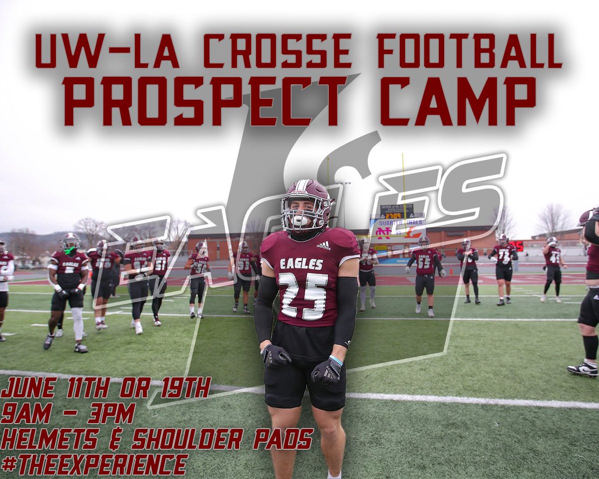 The dates for our two high school camps are out! 🦅🏈 We only focus on fundamentals and technique. Our goal is to help prepare you for your high school season. Get signed up at football.uwlcamps.com #TheExperience #d3fb