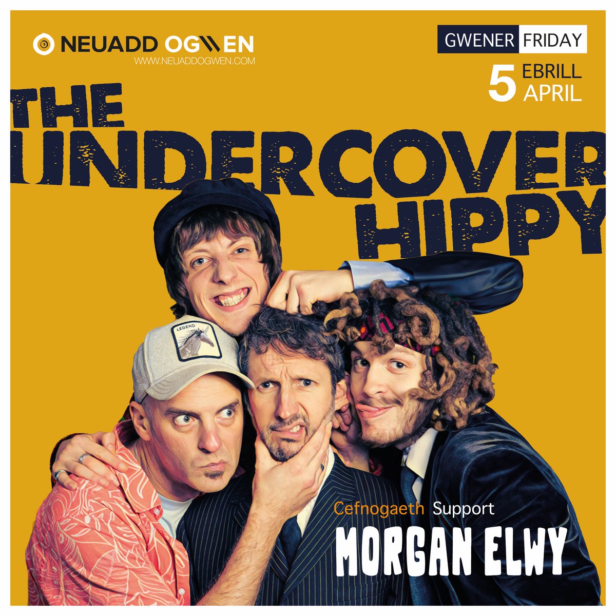 THE UNDERCOVER HIPPY Nos Wener / Friday 5/4/2024 7.30pm £17 Neuadd Ogwen, Bethesda Mae nhw'n unigryw, yn hwyl ac yn procio'r meddwl. 'The Undercover Hippy is unique, fun, thought provoking and an overall damn good show!' Tocynnau / Tickets neuaddogwen.com/events/the-und…