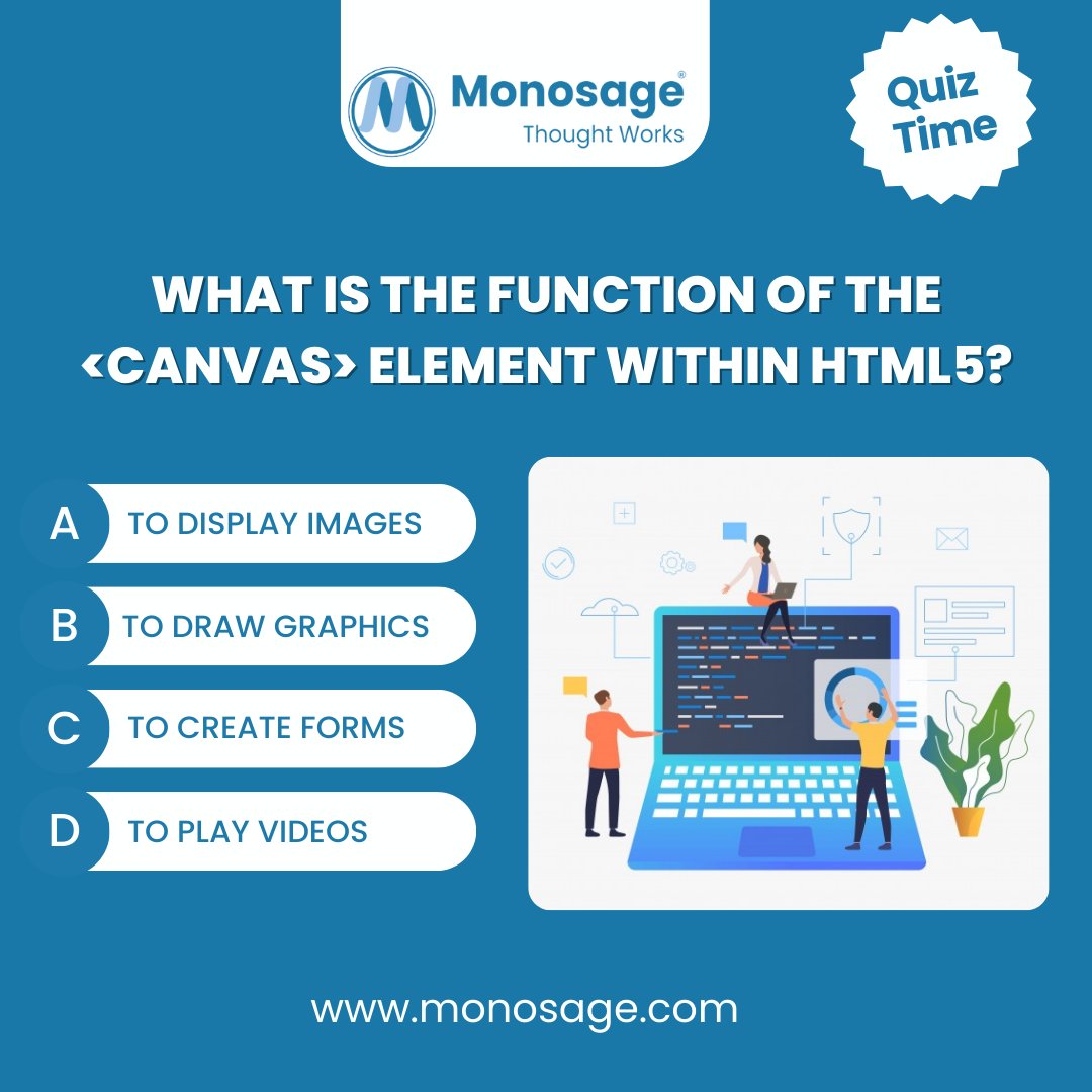 monosage_PvtLtd's tweet image. #monosage
Quiz Time: Test Your Web Development Knowledge!
Do you think you have the answer? Share your choice in the comments below! Stay tuned for the results and more quizzes and insights on Web Design!
#WebDesignQuiz #WebDesignTrivia #QuizTime #WebDesignKnowledge #TechQuiz