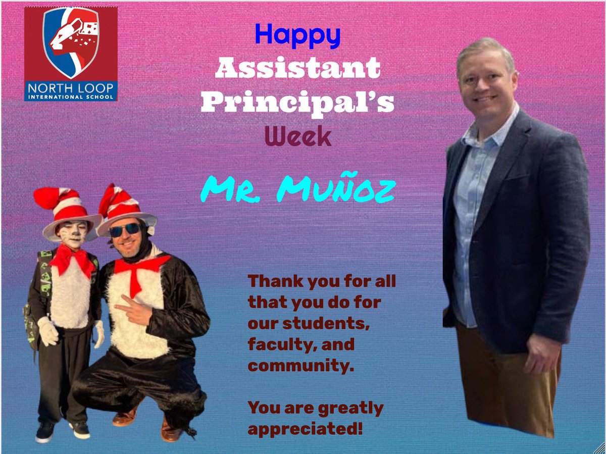 NorthLoopLibrary (@loop_north) on Twitter photo Happy Assistant Principal’s Week, Mr. Muñoz! Thank you for all that you do for <a href="/North_Loop_ES/">North Loop ES</a> ! #Itsagreatdaytobeajaguar❤️🐾💙<a href="/ccedillo/">Cristy</a> @ranchoriomonte <a href="/EGarcia_NLE/">Erica M Garcia</a> <a href="/YsletaISD/">Ysleta ISD</a> <a href="/_IreneAhumada/">Irene Ahumada</a> Happy Assistant Principal’s Week, Mr. Muñoz! Thank you for all that you do for <a href="/North_Loop_ES/">North Loop ES</a> ! #Itsagreatdaytobeajaguar❤️🐾💙<a href="/ccedillo/">Cristy</a> @ranchoriomonte <a href="/EGarcia_NLE/">Erica M Garcia</a> <a href="/YsletaISD/">Ysleta ISD</a> <a href="/_IreneAhumada/">Irene Ahumada</a>