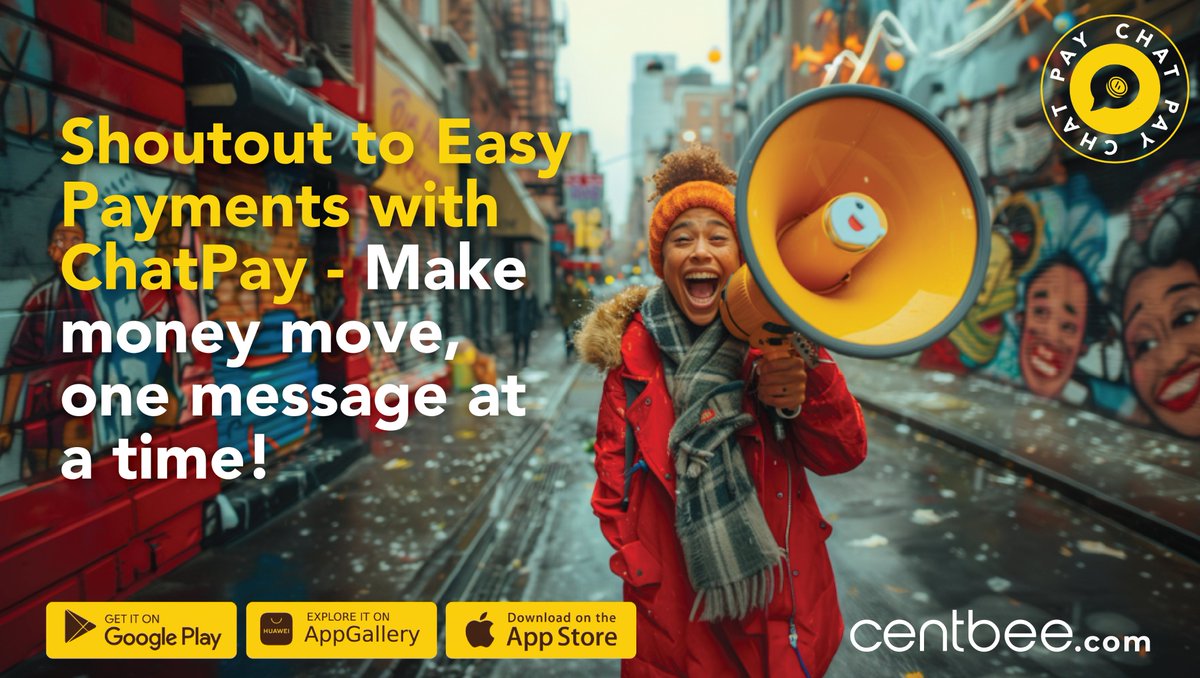 Why just send texts when you can send treasure? Make payments is as easy as saying 'Hello, money!' with #Centbee #ChatPay! Works globally 🌎 Low fees 🫰 Fast transactions 💨 Talk, Shop, Pay – all in one place! 🐝💚🗯️