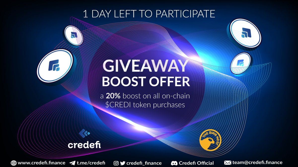 Last Chance Alert! 🚀 ⏳ You've only got ONE more day left to seize this incredible opportunity and join our campaign with @TheBirbNest ⭐️The campaign is specially designed for new entries on the DEX and runs until Wednesday, April 3 💸 Purchase $CREDI during this window to score…