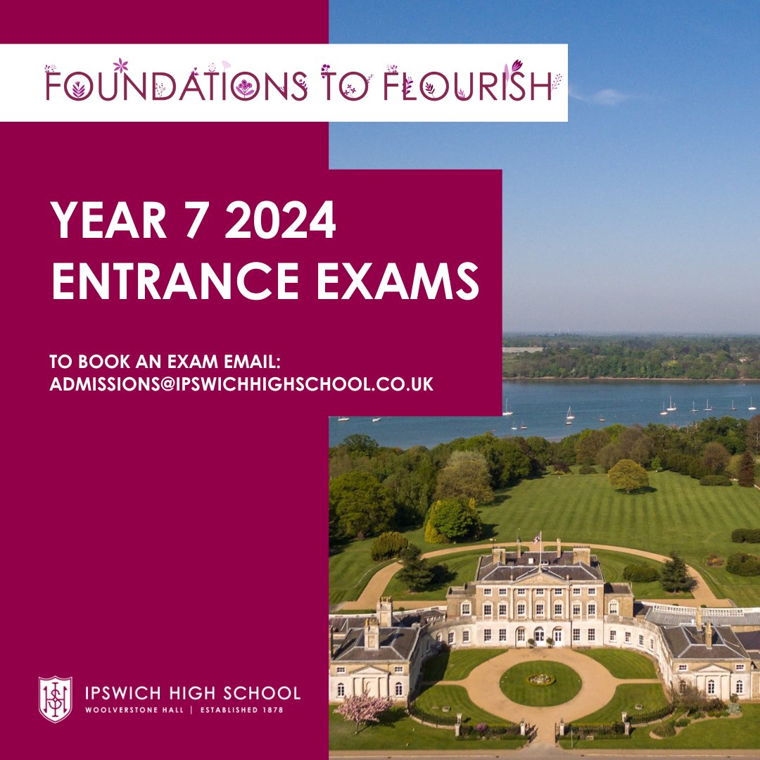 There is still time to take the Year 7 2024 Entrance Exam. To book a place email: admissions@ipswichhighschool.co.uk or call us on 01473 201058.