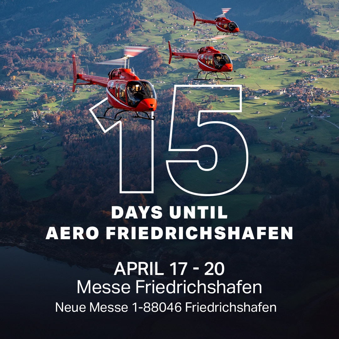 The 15 day countdown begins as Bell eagerly anticipates #AeroFriedrichshafen, April 17-20! Meet the Bell team at Stand #B5-201 to explore the incredible capabilities of the #Bell505.