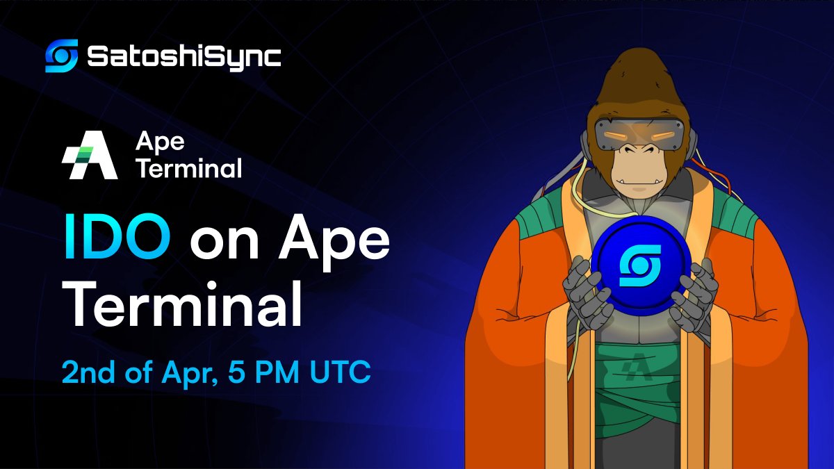 Just when you thought the day couldn't get any better, we have yet another surprise! Today, we launch not only on @SeedifyFund but also on @apeterminal ! It is a unique opportunity to 'ape' together some $SSNC tokens with Ape Terminal at 5PM UTC 🦍 launch.apeterminal.io/project/satosh…