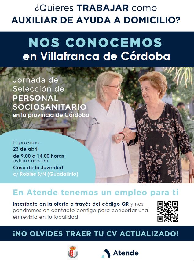 💡💡Buscas empleo en tu propio municipio?? Te gusta el cuidado de personas mayores?? 🫂

Podrás realizar entrevista de trabajo y Conocernos en los siguientes municipios!! 🤝

!Apúntatelo en el imán del frigorífico o en la agenda del móvil¡ No te lo pierdas!
