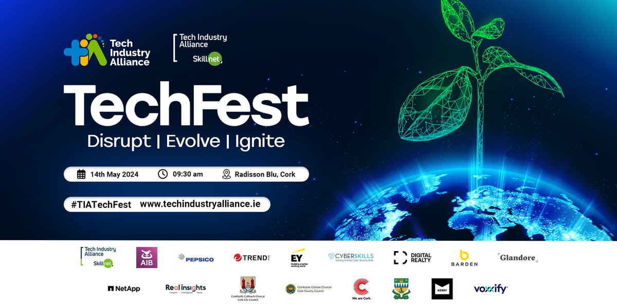 We are proud sponsors of this year’s Tech Industry Alliance TechFest.💻Be sure to join us for TechFest 2024 Explore tech's role in driving sustainability and building a better tomorrow. To secure your ticket please visit: techindustryalliance.ie/event/techfest…

#TIATechfest #tiatechfest