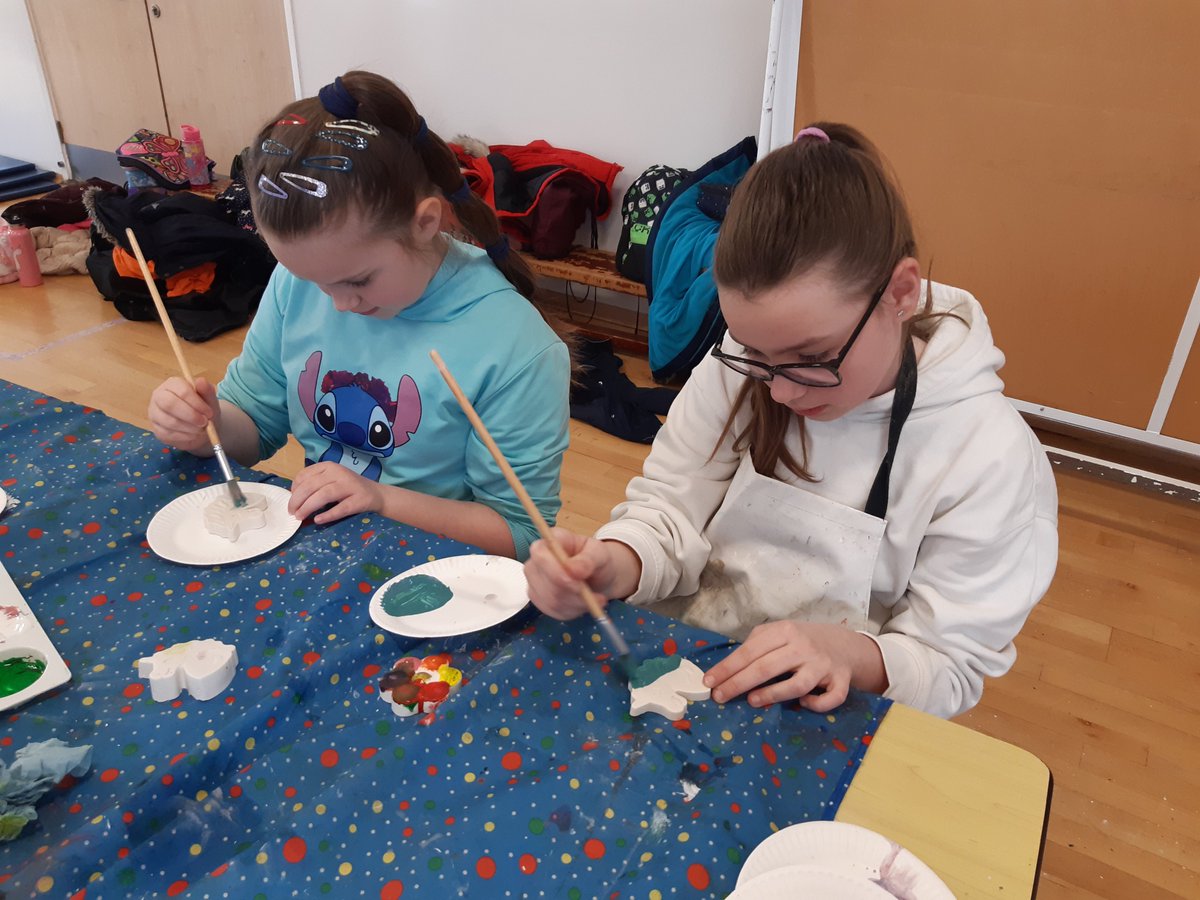The children have been having great fun at Holiday Club today. The special activity was Plaster of Paris moulds. As you can see below they have made and painted some lovely flowers and bug moulds to take home. They have also enjoyed plenty of den building in the sun!