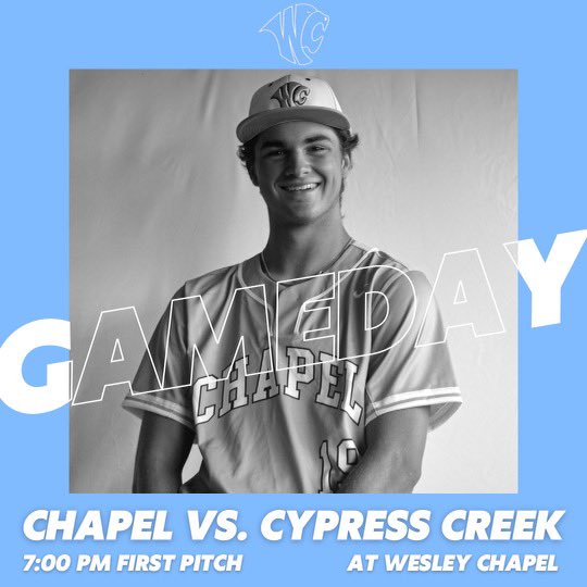 GAME DAY! Big one tonight at home! ⚾️ 7:00pm 🆚 Cypress Creek 📍 Wesley Chapel HS 🎟️ gofan.co/event/1360957?…