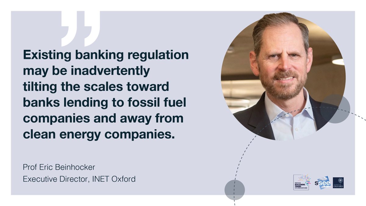 @NatureClimate @MGasparini92 Existing banking regulation 'tipping the scales' towards banks lending towards fossil fuel companies - @EricBeinhocker