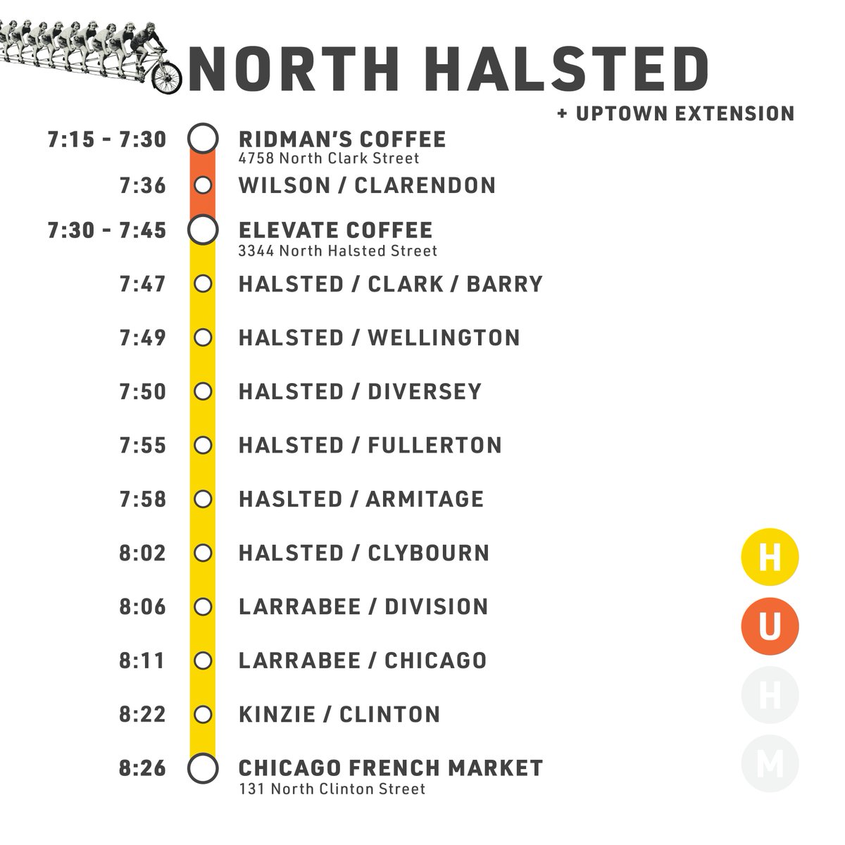 Come join us on our weekly Bike Buses to the Loop on Wednesday mornings! 10mph to the French Market, all wheels welcome. Hop on/off wherever you'd like!  Check the status of your route: Marshaled, Un-marshaled, or Canceled at: bikebustracker.bikegridnow.org