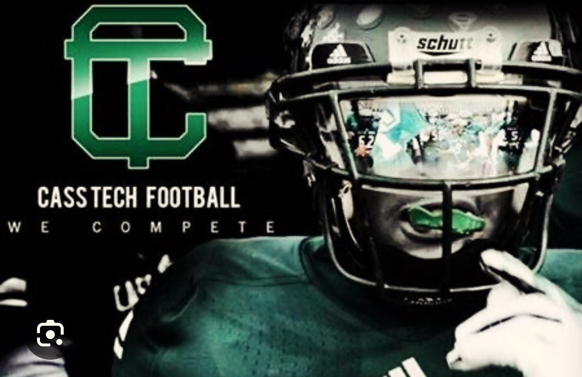 After long thoughts and a very tough decision making process, I’ve decided I’ll be spending my next four years of High School at Cass Tech. @Coach_Cash_ @CoachCulley_27 @CoachRush_CTFB @Detroit_CTFB @CoachRob_CTFB27