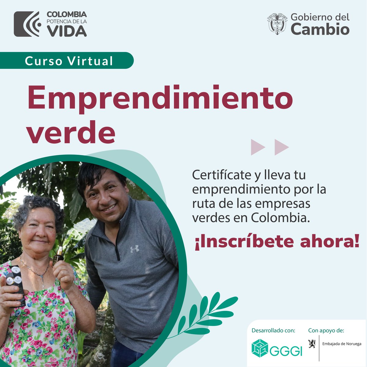 ¿Quieres emprender con impacto ambiental? Con <a href="/InnpulsaCol/">iNNpulsa Colombia</a> y <a href="/GGGICol/">GGGIColombia🌱</a> te invitamos a unirte a nuestro curso de emprendimiento. Descubre cómo implementar negocios ecológicos y aprende a diseñar ideas sostenibles. ¡Regístrate aquí!
#NegociosVerdesParaLaVida
bit.ly/43IisTi