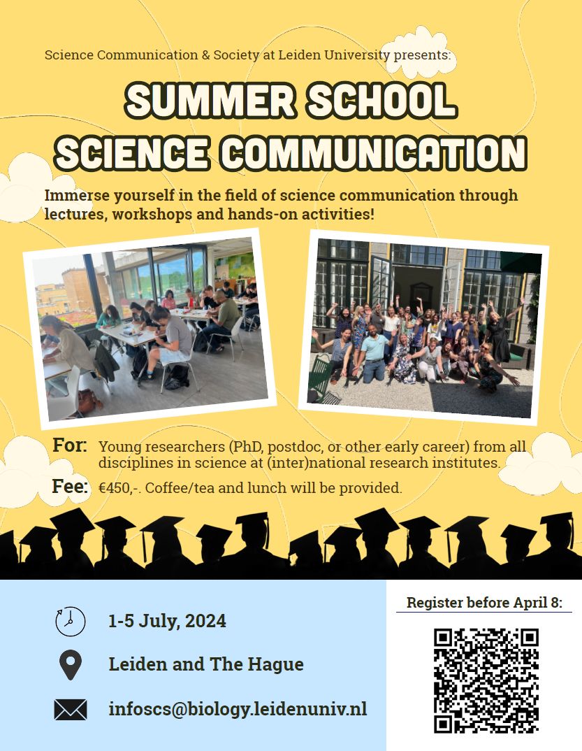 One week to apply to our summer school science communication! Are you an early career researcher in any field (PhD candidate, postdoc, other)? Interested in learning the nuts and bolts of science communication? Then, this summer school is for you! tinyurl.com/scicomschool24