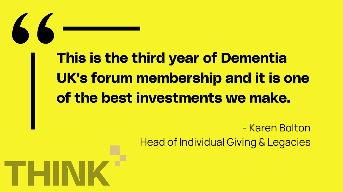 1/4 Karen Bolton is one of our longest standing members on THINK's Digital Forum - here's what she had to say about why Dementia UK has renewed its membership year after year:
