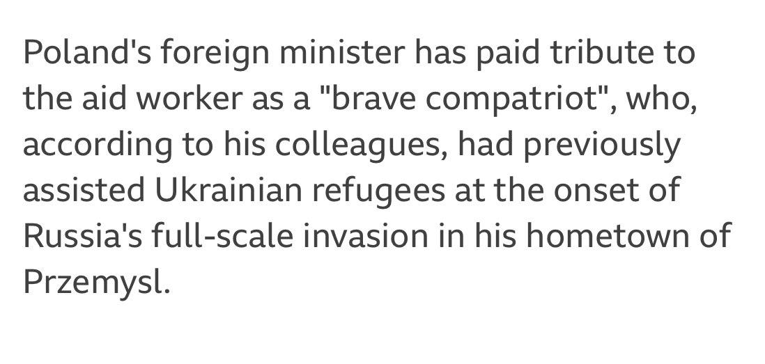 I saw World Central Kitchen in action in Przemysl, Poland, two years ago, serving meals on the platform in this station to Ukrainian refugees as they got off incoming trains. Damian Sobol was from this town 🔽