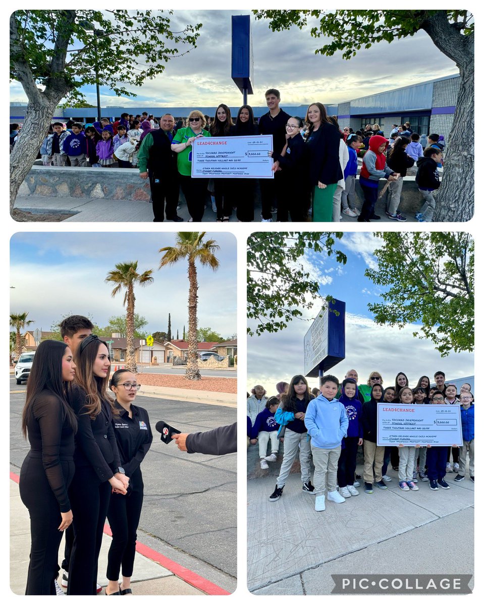 Proud of @MontwoodHS leadership class students on receiving Lead for Change for Service Grant to support @OSheaKeleher_ES students on Friendship & Mental Health awareness #TeamSISD @_MHSSTUCO @SocorroISD