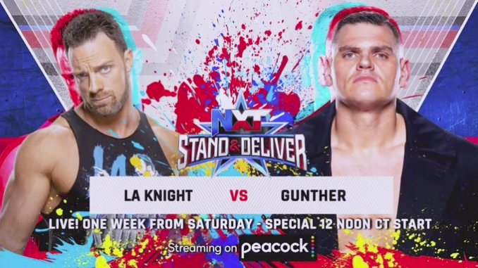 4/2/2022

Gunther defeated LA Knight at Stand & Deliver from the American Airlines Center in Dallas, Texas.

#WWE #WWENXT #StandAndDeliver #Gunther #TheRingGeneral #Walter #Imperium #LAKnight #EliDrake #Yeah