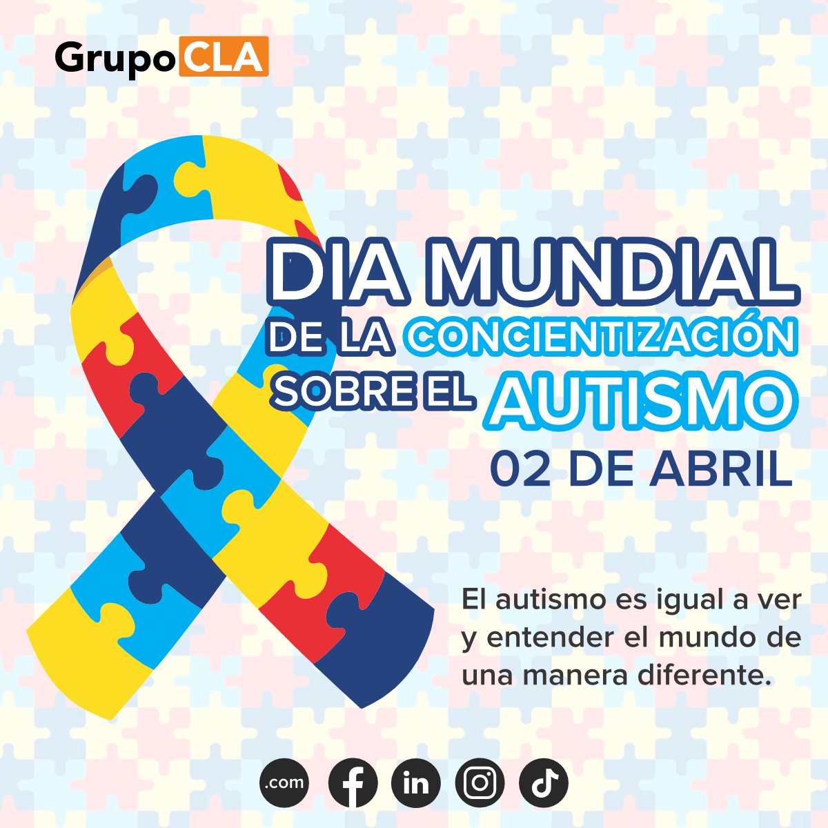 El autismo es parte de este mundo, no es un mundo aparte. Conocerlo y comprenderlo significa enriquecerse.👏🏼 
#GrupoCLA #SiempreEnMovimiento #02deAbril #DíaMundialDelAutismo