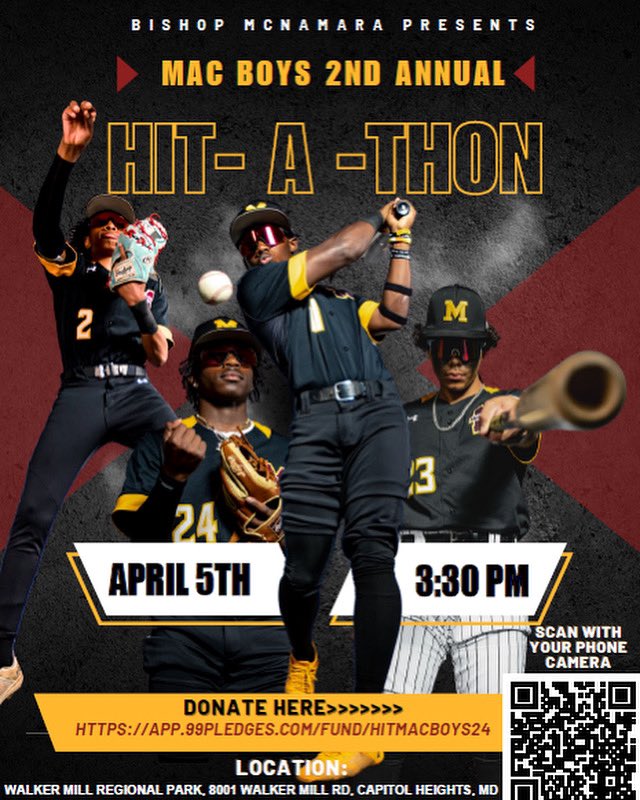 McNamara Baseball (@bmhs_baseball) on Twitter photo New date. New location. Come join us this Friday at Walker Mill Regional Park for the Mac Boys Annual Hit-a-Thon!
#MacBoys | <a href="/GoMustang_Pride/">BMHS Athletics</a> New date. New location. Come join us this Friday at Walker Mill Regional Park for the Mac Boys Annual Hit-a-Thon!
#MacBoys | <a href="/GoMustang_Pride/">BMHS Athletics</a>