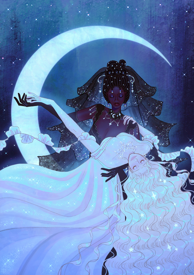mimimar__'s tweet photo. the woman who holds the moon https://t.co/BdZk4fwRCt