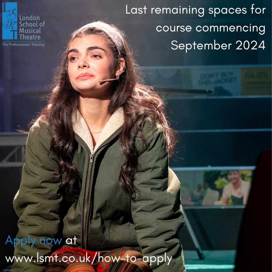 Last remaining spaces for course commencing September 2024 📣 LSMT offers a one year, full-time course for those who wish to realise their full potential as musical theatre performers. Sound like you? Apply now via our website, lsmt.co.uk/how-to-apply #lsmt #muscialtheatre